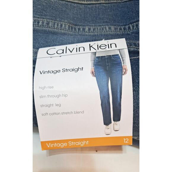 Calvin Klein Vintage Straight Leg Jeans, Size 12 New, w/tags - Picture 2 of 5